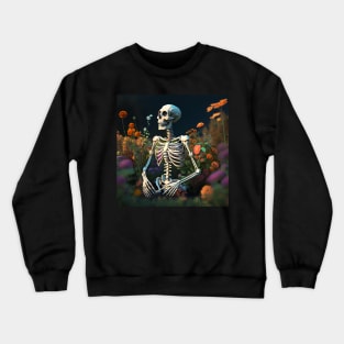 Skeleton in garden Crewneck Sweatshirt